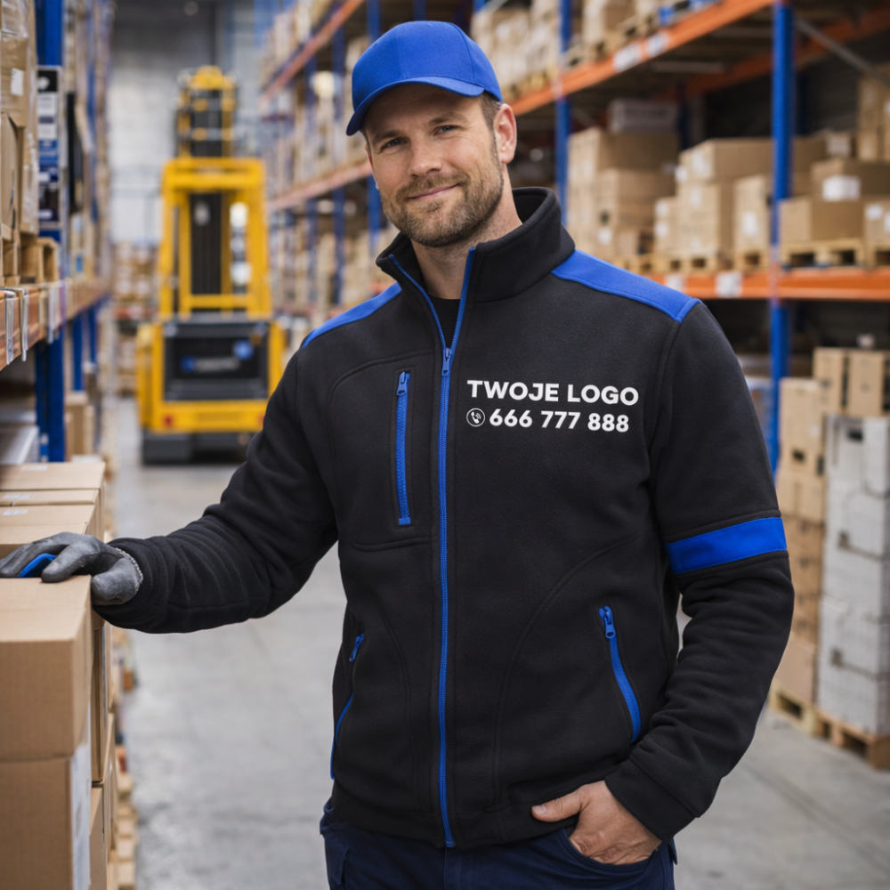 Polar roboczy premium z nadrukiem logo firmy — FLRA 340 antypilingowy 350 g/m² wzmocnienia odzież firmowa