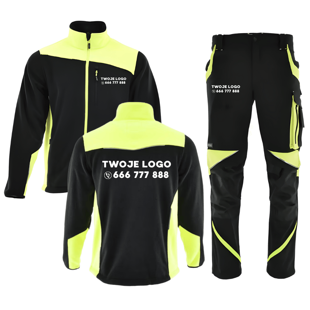 Komplet roboczy odblaskowy z nadrukiem Neoflex + polar Comfort Plus — canva stretch 260 g/m², polar 350 g/m², logo