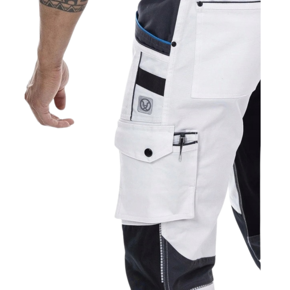 Spodnie robocze elastyczne białe 4xStretch
