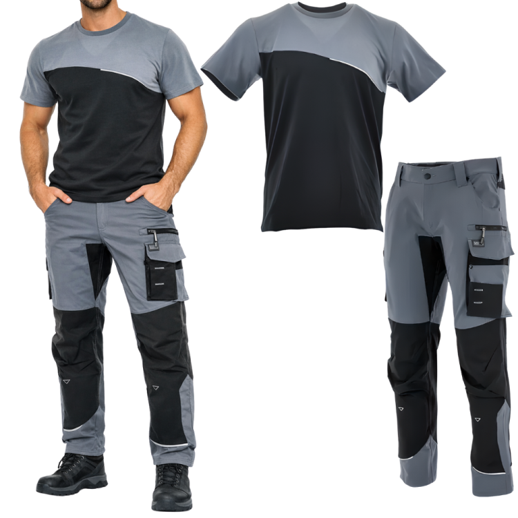 Elastyczne ubranie robocze komplet z koszulką i spodniami