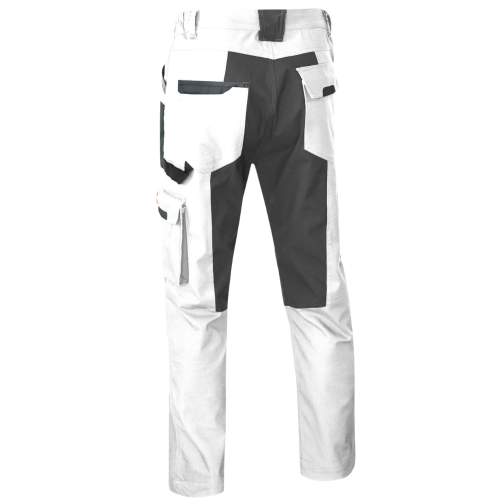 Spodnie robocze elastyczne białe malarskie Stretch slim