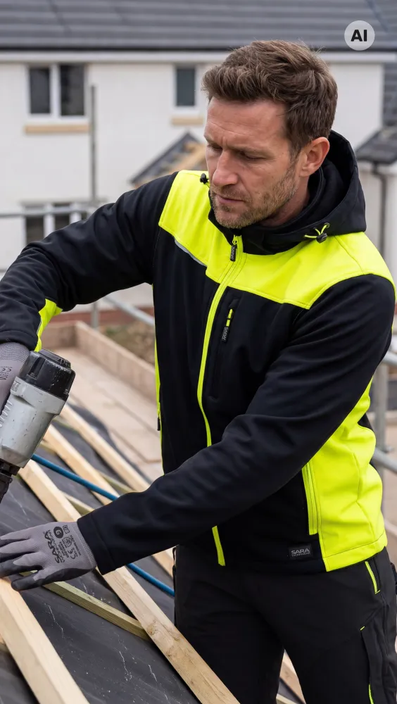 Ubranie robocze wiatroszczelne na wiosnę i jesień — komplet kurtka softshell Comfort Plus + spodnie softshell Comfort Winter