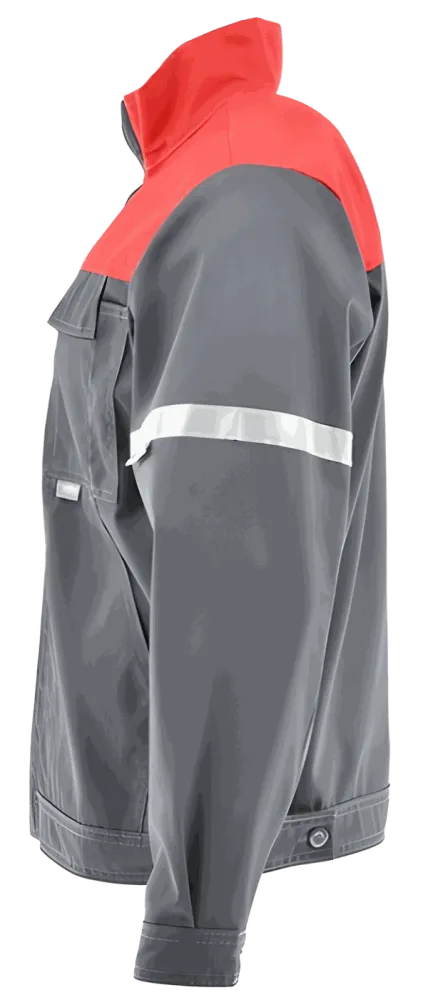 Bluza robocza antyelektrostatyczna Piorun EN 1149-5 — szaro-czerwona, do stref ATEX