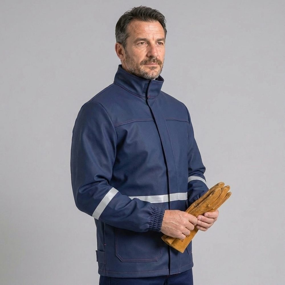 Bluza spawalnicza ciężka Spawacz Heavy — EN ISO 11611 Klasa 2, bawełna 480 g/m², granatowa