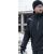 Kurtka zimowa Comfort Winter z nadrukiem logo firmy — długa, ocieplana, czarno-szara