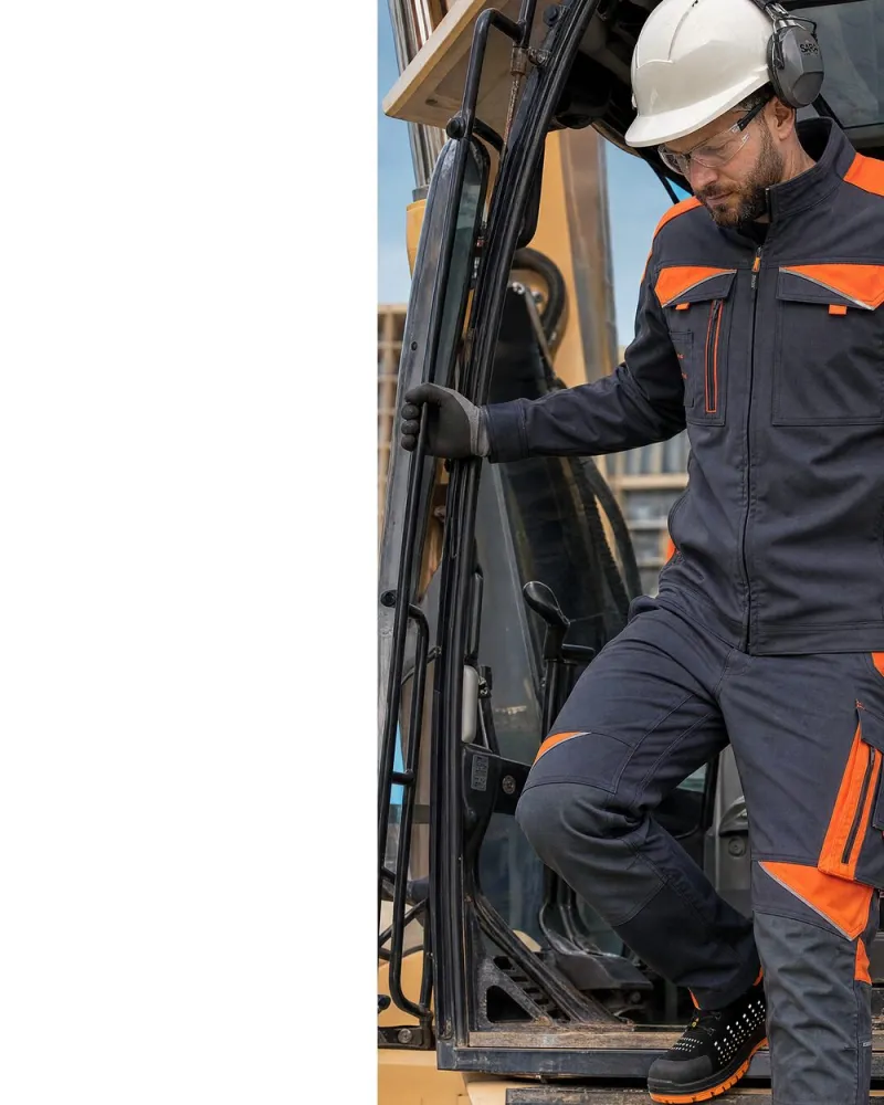 Bluza robocza Neoflex z nadrukiem logo firmy — elastyczna, grafitowa z pomarańczowymi wstawkami
