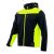 Kurtka softshell Comfort Plus z nadrukiem logo firmy — z kapturem, czarna z żółtymi wstawkami