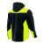 Kurtka softshell Comfort Plus z nadrukiem logo firmy — z kapturem, czarna z żółtymi wstawkami