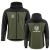 Kurtka softshell Comfort Plus z nadrukiem logo firmy — z kapturem, oliwkowo-czarna