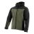 Kurtka softshell Comfort Plus z nadrukiem logo firmy — z kapturem, oliwkowo-czarna