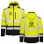 Kurtka softshell odblaskowa Softref z nadrukiem logo firmy — żółta fluo, wodoodporna TPU, z kapturem