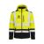 Kurtka softshell odblaskowa Softref z nadrukiem logo firmy — żółta fluo, wodoodporna TPU, z kapturem