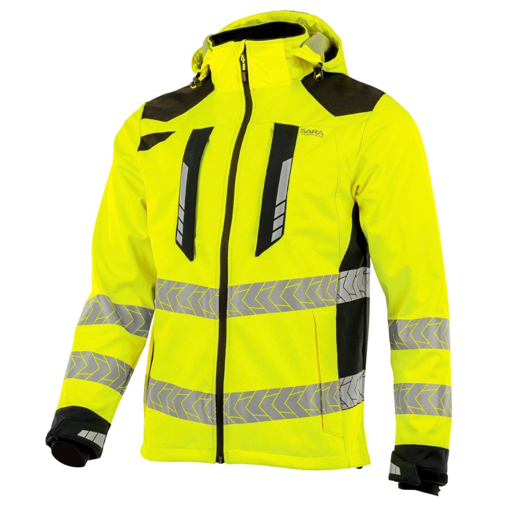 Kurtka softshell robocza odblaskowa EN ISO 20471 Klasa 3 — Drogowiec Comfort 10 000 mm nylon na ramionach