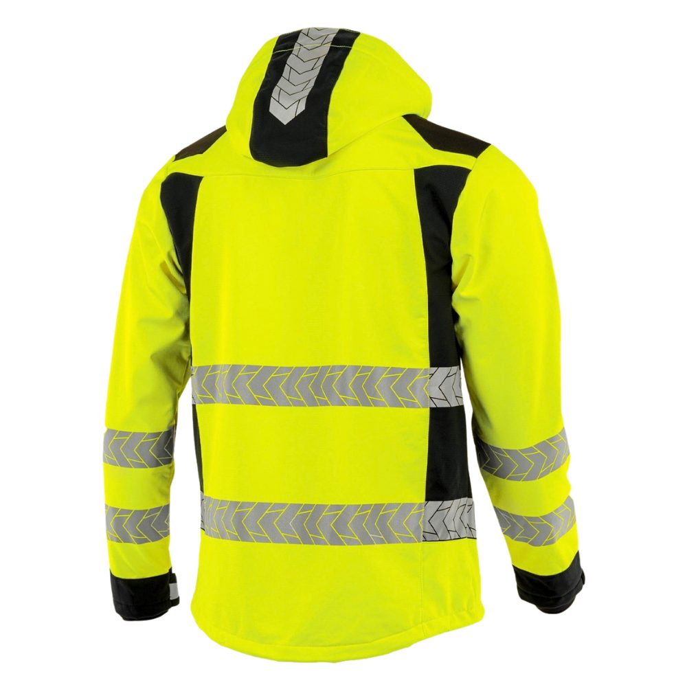 Kurtka softshell robocza odblaskowa EN ISO 20471 Klasa 3 — Drogowiec Comfort 10 000 mm nylon na ramionach