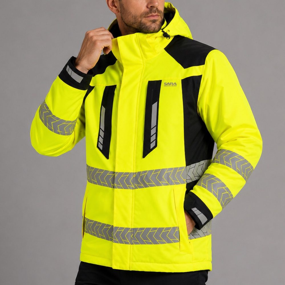 Kurtka robocza zimowa odblaskowa EN ISO 20471 Klasa 3 — Drogowiec Comfort Winter ocieplana 10 000 mm EN 343