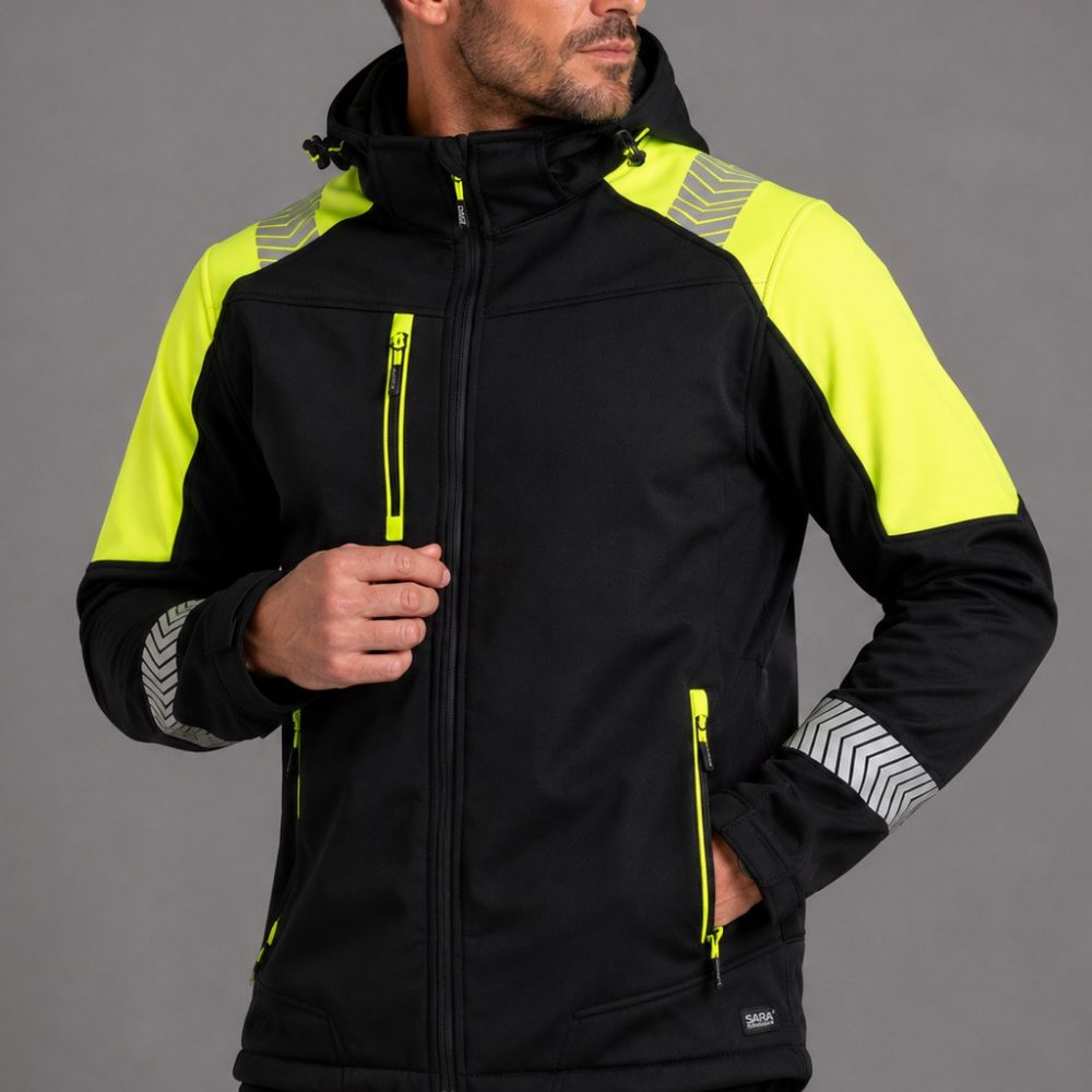 Kurtka softshell robocza wodoodporna oddychająca — Comfort Neo 8000 mm rip-stop wstawki hi-vis