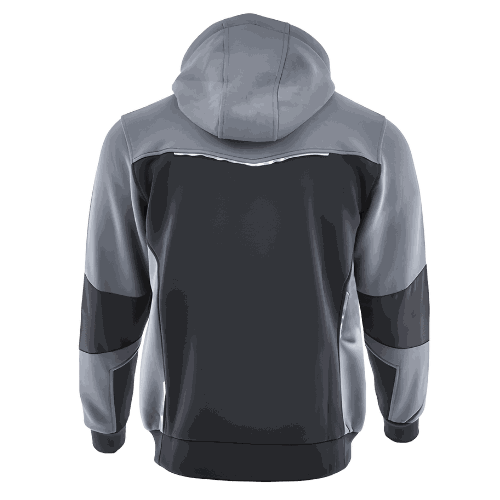 Bluza robocza z kapturem rozpinana Comfort Plus — dresowa 350 g/m², szaro-czarna