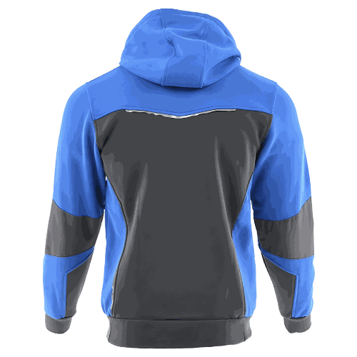 Bluza robocza z kapturem rozpinana Comfort Plus — dresowa 350 g/m², grafitowo-niebieska
