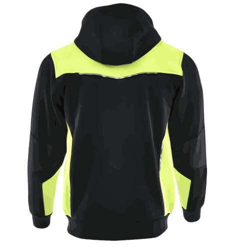 Bluza robocza z kapturem rozpinana Comfort Plus — dresowa 350 g/m², czarno-żółta