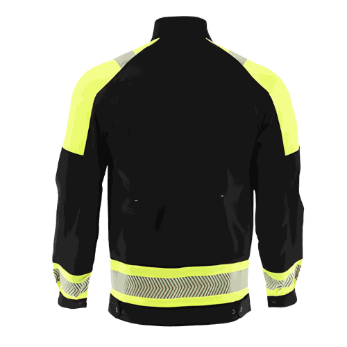 Bluza robocza elastyczna Actiflex Neo — czarna z żółtymi wstawkami hi-vis, stretch 250 g/m²