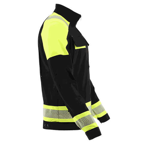 Bluza robocza elastyczna Actiflex Neo — czarna z żółtymi wstawkami hi-vis, stretch 250 g/m²
