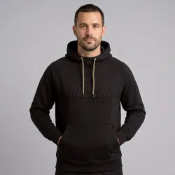 Bluza robocza z kapturem Snickers 2894 — czarna, bawełniana interlock 280 g/m², kieszeń kangurka