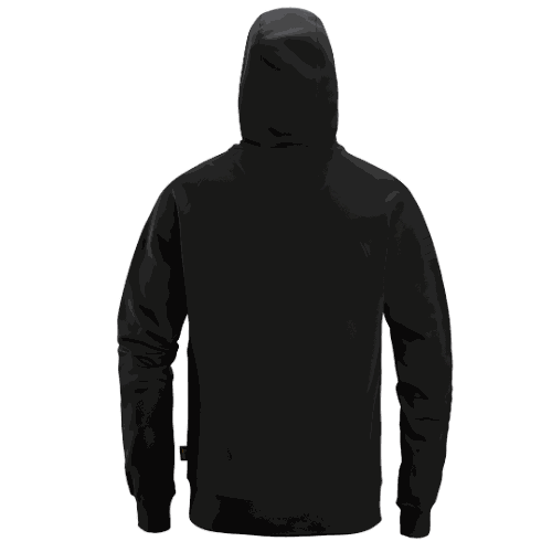 Bluza robocza z kapturem Snickers 2894 — czarna, bawełniana interlock 280 g/m², kieszeń kangurka