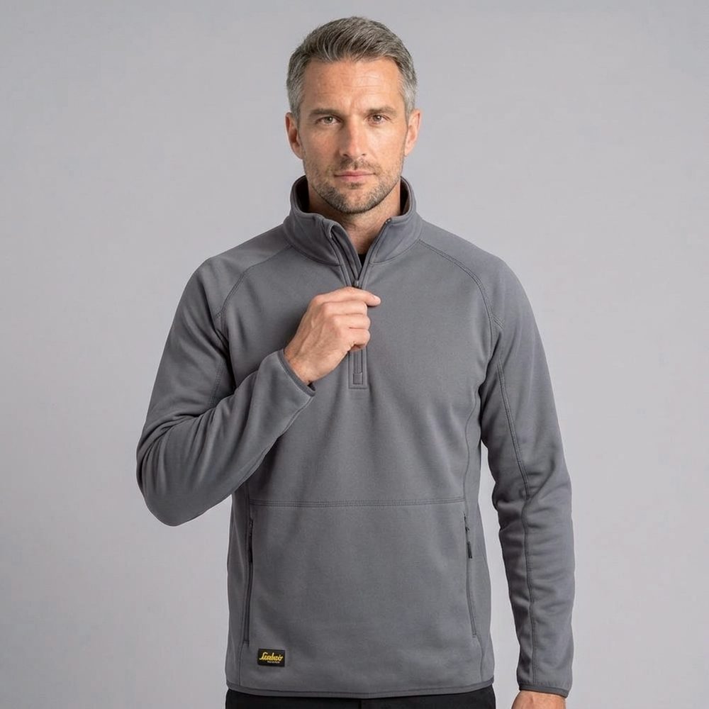 Polar roboczy z krótkim zamkiem Snickers 8421 Polartec® Shed Less — szara, 160 g/m², z recyklingu