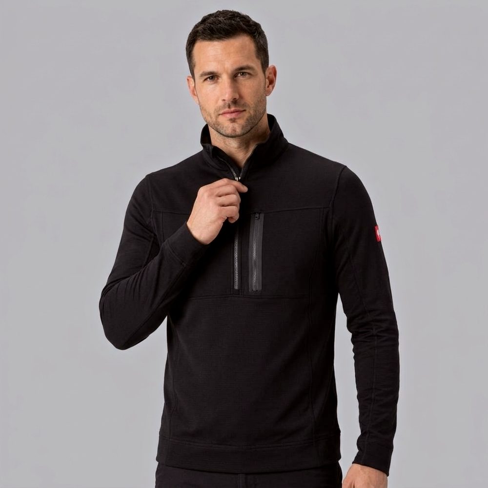 Bluza robocza Troyer e.s.dynashield climacell Engelbert Strauss — elastyczna, czarna, stójka z zamkiem