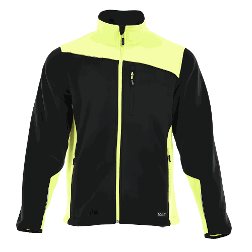 Polar roboczy Comfort Plus czarno-żółty — ciepły 350 g/m², zamek z osłoną, 3 kieszenie