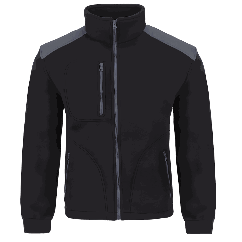 Polar roboczy JHK FLRA 340 czarny z szarym — gruby 350 g/m², antypilingowy, wzmocnienia