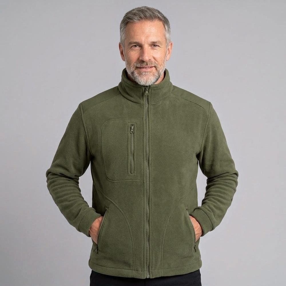 Polar roboczy JHK FLRA 340 khaki — gruby 350 g/m², antypilingowy, wzmocnienia