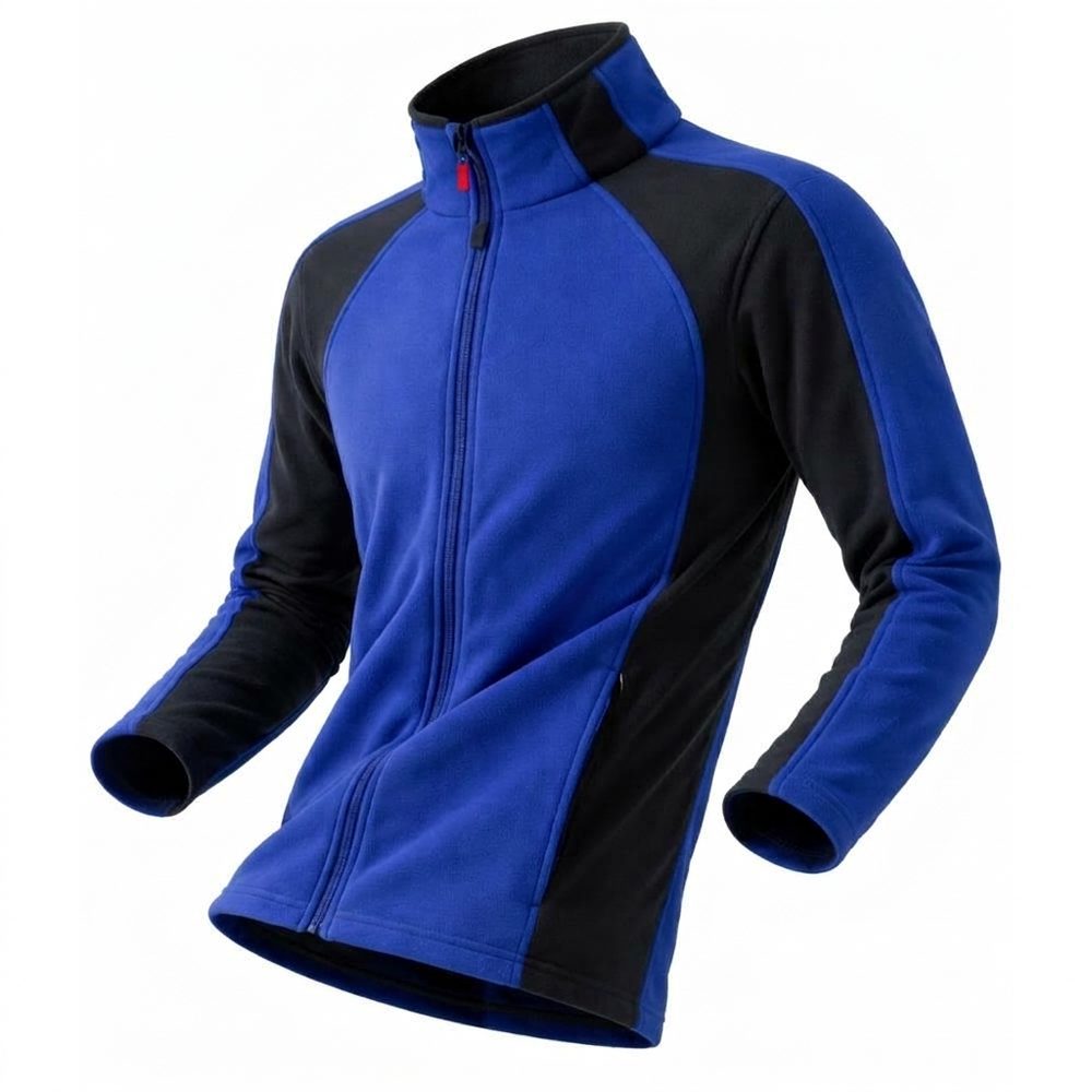 Kurtka polarowa robocza Engelbert Strauss dryplexx® micro — niebiesko-czarna, lekki mikropolar