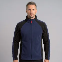 Kurtka polarowa robocza Engelbert Strauss dryplexx® micro — granatowo-czarna, lekki mikropolar