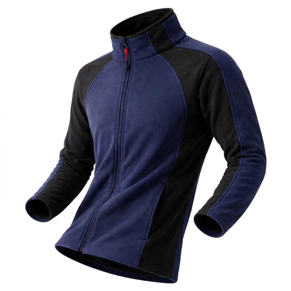 Kurtka polarowa robocza Engelbert Strauss dryplexx® micro — granatowo-czarna, lekki mikropolar