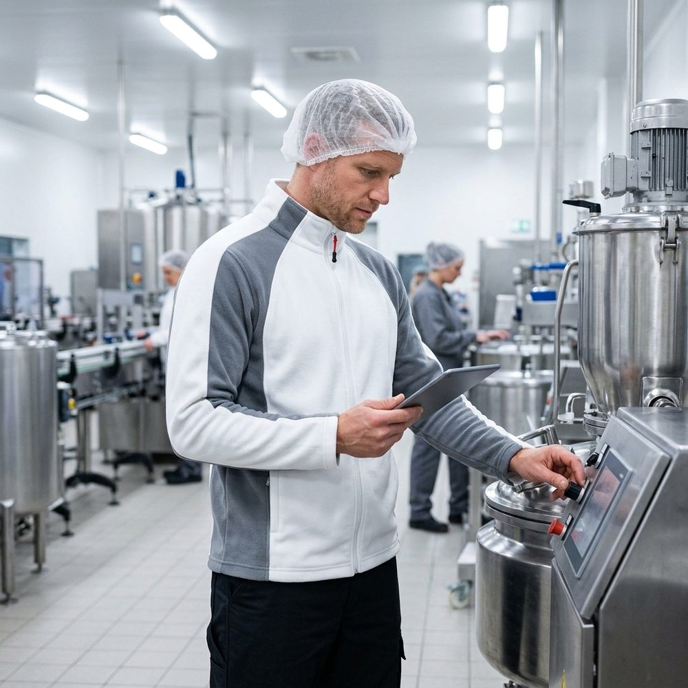 Kurtka polarowa robocza Engelbert Strauss dryplexx® micro — biało-szara, lekki mikropolar