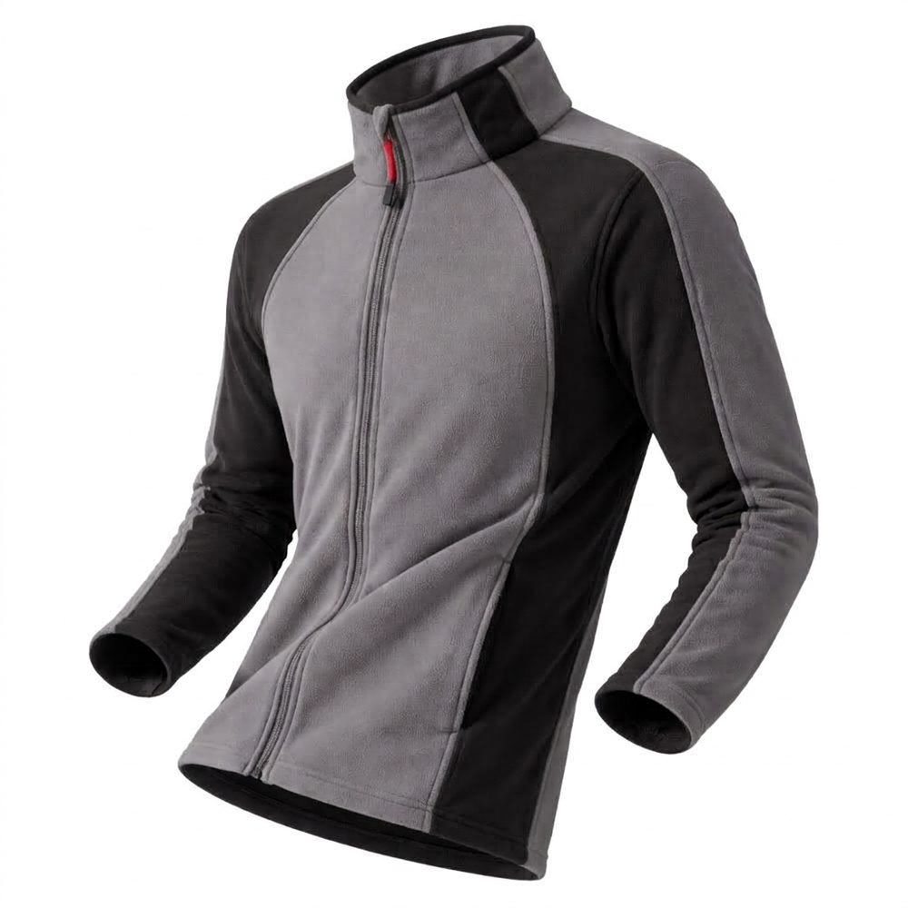 Kurtka polarowa robocza Engelbert Strauss dryplexx® micro — szaro-czarna, lekki mikropolar