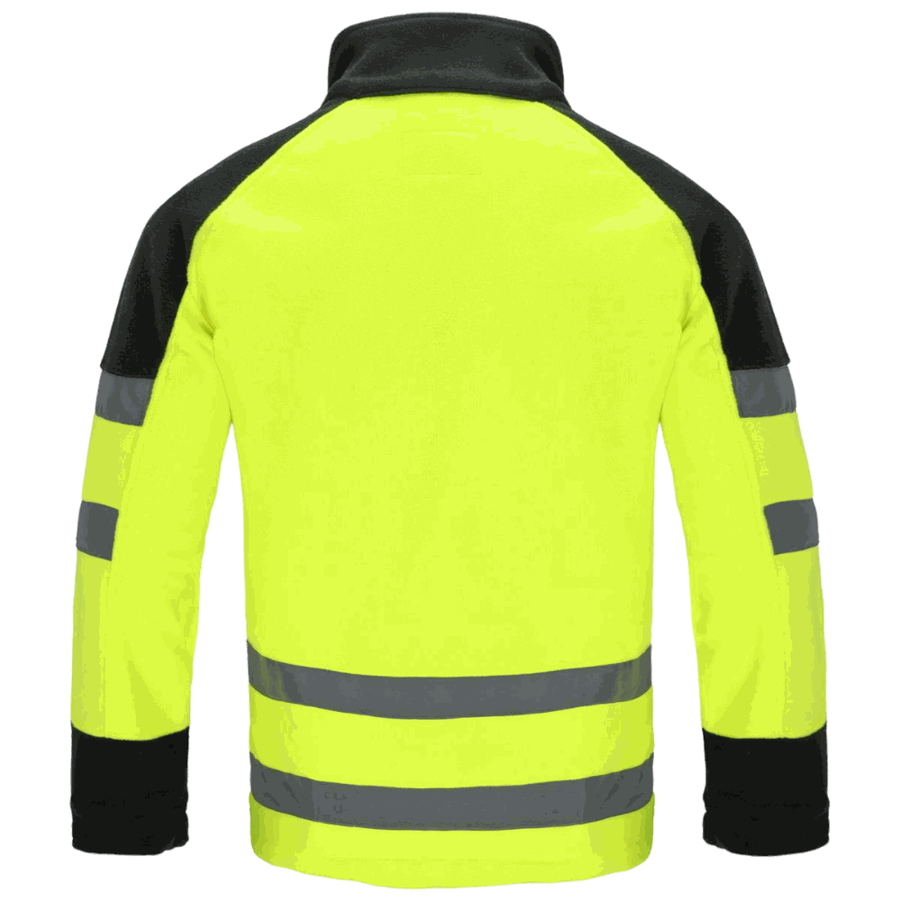 Polar roboczy odblaskowy Sniper — fluo żółty z czarnym, 300 g/m², taśmy odblaskowe