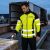 Polar roboczy odblaskowy Sniper — fluo żółty z czarnym, 300 g/m², taśmy odblaskowe