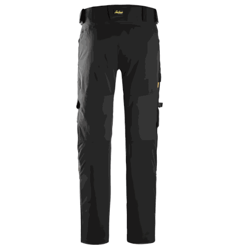 Spodnie robocze stretch Snickers 6318 — czarne, 4-way stretch Sorona®, CORDURA®, EN 14404