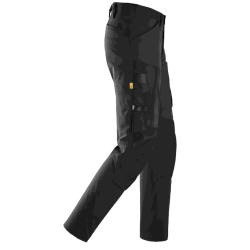 Spodnie robocze stretch Snickers 6318 — czarne, 4-way stretch Sorona®, CORDURA®, EN 14404