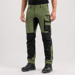 Spodnie robocze elastyczne Motionflex — oliwkowo-czarne, nylon stretch 235 g/m², ultralekkie