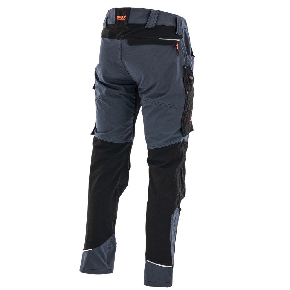 Spodnie robocze elastyczne Motionflex — szaro-czarne, nylon stretch 235 g/m², ultralekkie