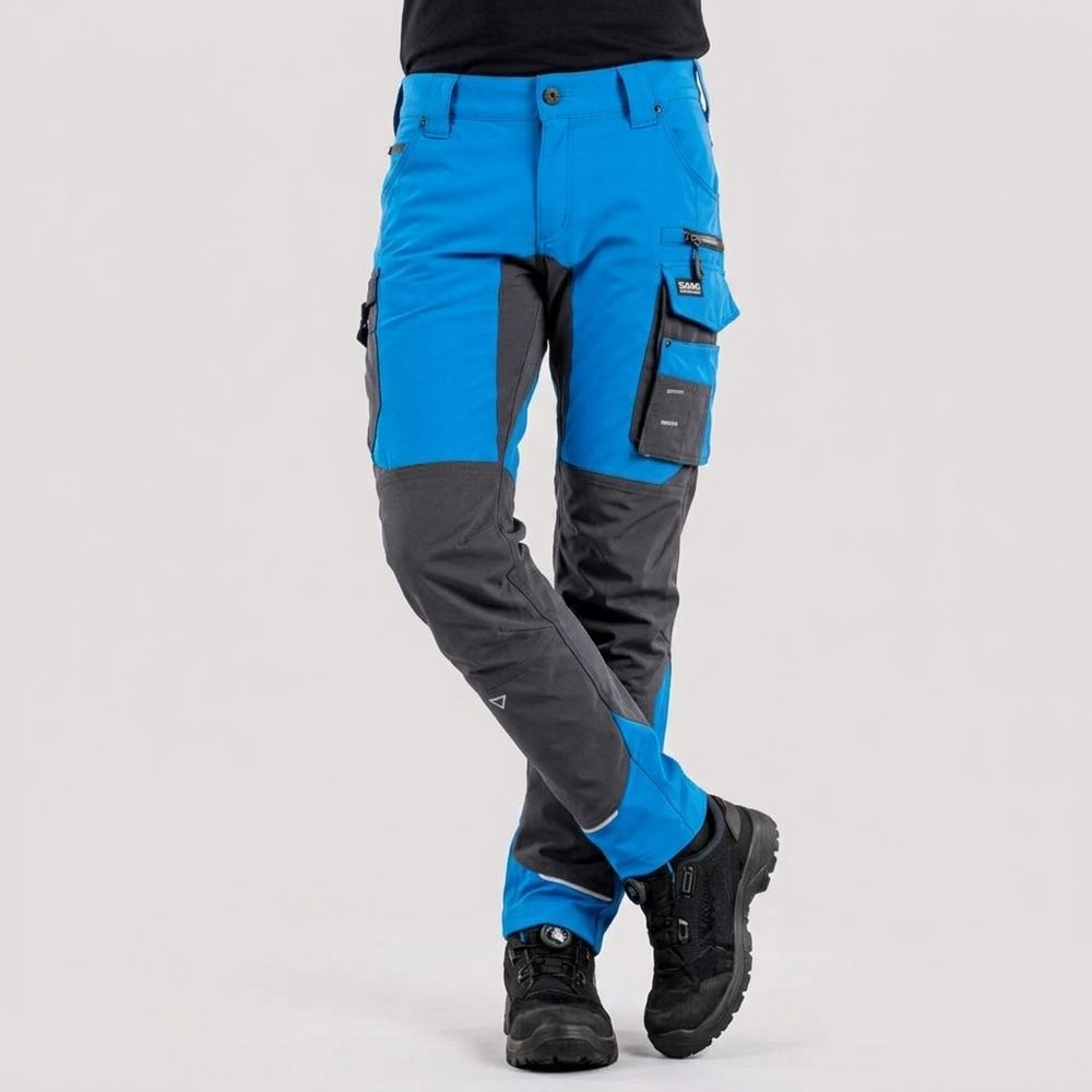 Spodnie robocze elastyczne Motionflex — niebiesko-grafitowe, nylon stretch 235 g/m², ultralekkie