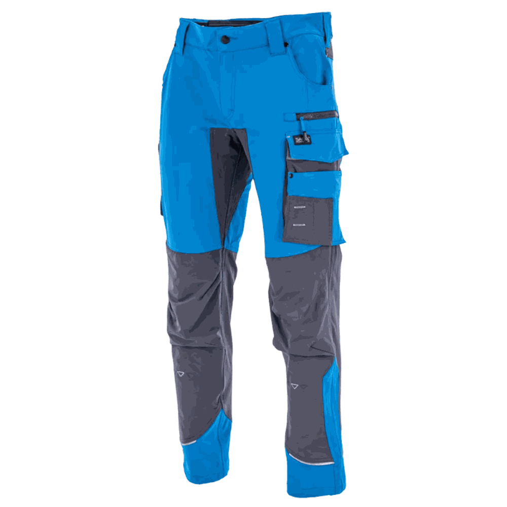 Spodnie robocze elastyczne Motionflex — niebiesko-grafitowe, nylon stretch 235 g/m², ultralekkie
