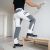 Spodnie robocze białe malarskie elastyczne Motionflex — biało-szare, nylon stretch 235 g/m², ultralekkie