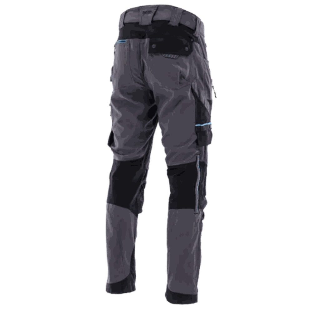 Spodnie robocze premium elastyczne Montana — szaro-czarne, tencel 280 g/m², CORDURA®, wentylacja kolan