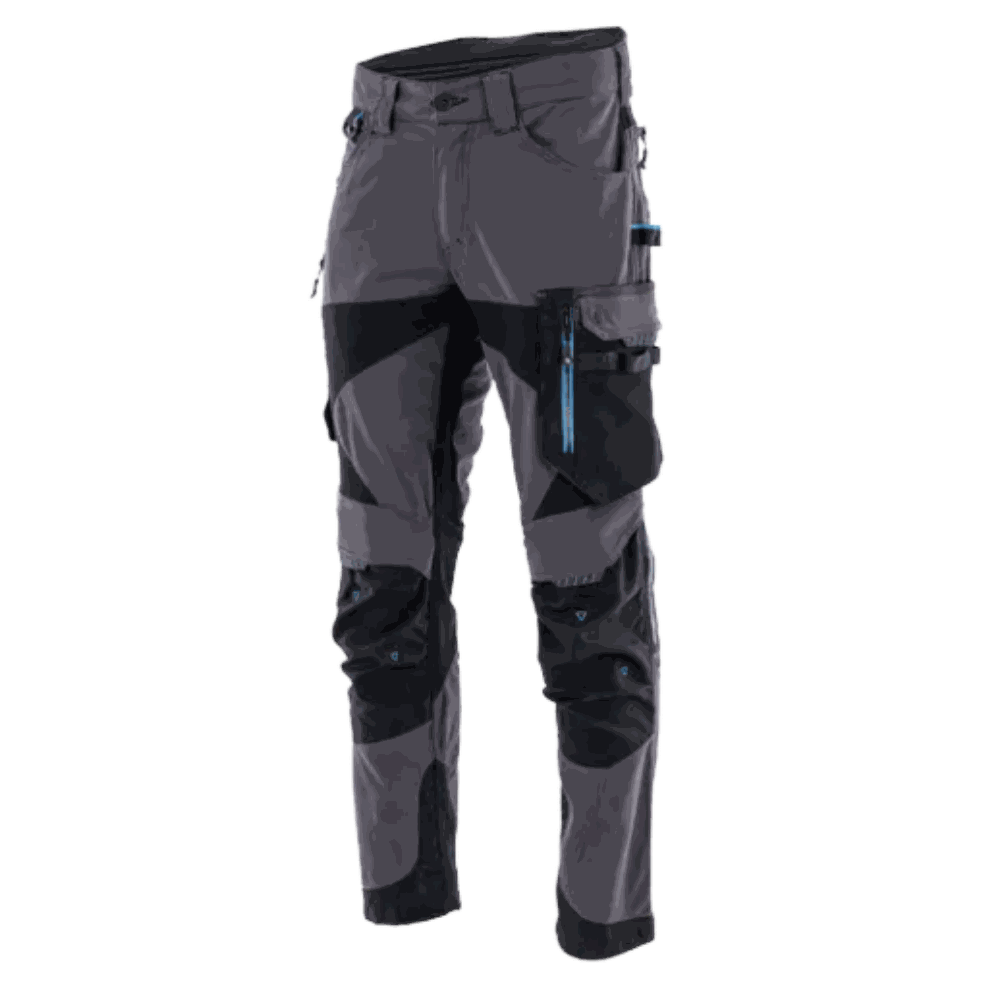 Spodnie robocze premium elastyczne Montana — szaro-czarne, tencel 280 g/m², CORDURA®, wentylacja kolan