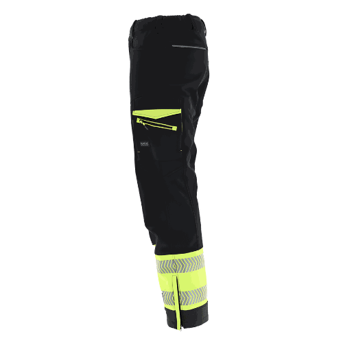 Spodnie robocze zimowe ocieplane Comfort Neo Winter — czarno-żółte, softshell 3-warstwowy 8000 mm