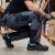Spodnie robocze rip-stop Rambo — szaro-niebieskie, 230 g/m², cordura, kieszenie na nakolanniki